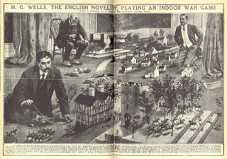 H.G. Wells jugando a un juego de guerra