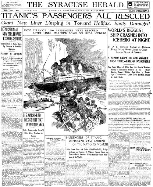 Rescatados todos los pasajeros del Titanic