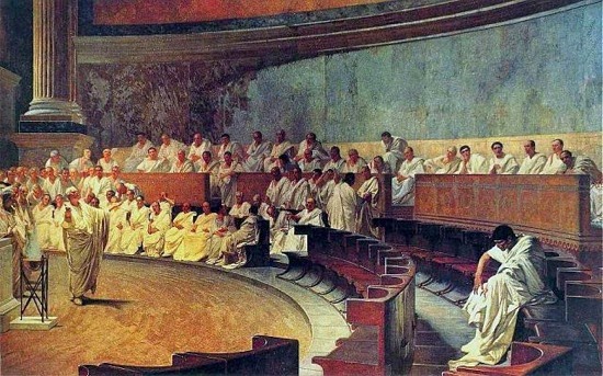 Ciceron desenmascara a Catilina, obra de Cesare Maccari 