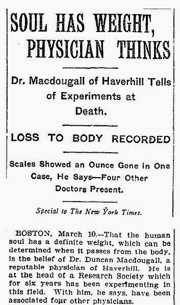 Los experimentos de MacDougall en el New York Times