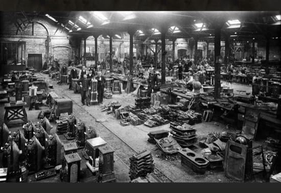 La fábrica de estufas del familisterio, en torno a 1899