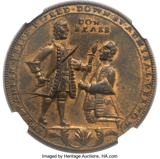 Las monedas británicas celebrando la derrota de Blas de Lezo, acuñadas antes de tiempo