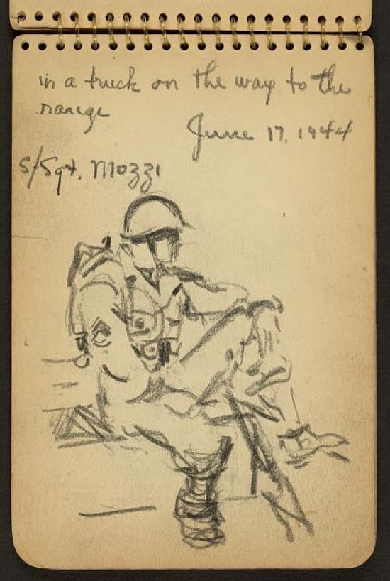 Los dibujos de un soldado en Normandía en 1944