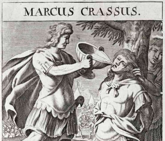 La muerte de Craso, una lección contra la avaricia