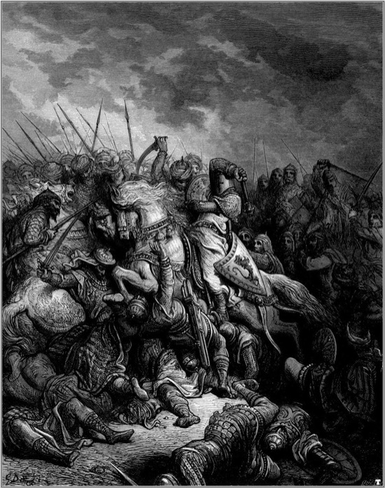 Ricardo I y Saladino en la batalla de Arsuf - Gustave Doré