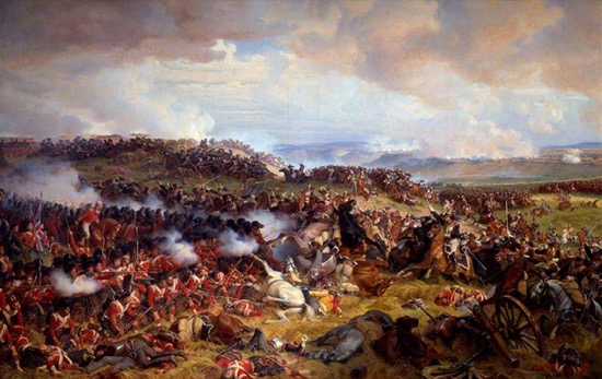 Los cuadros británicos recibiendo la carga de los coraceros franceses, de Félix Henri Emmanuel Philippoteaux