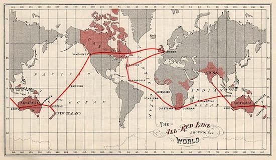 La Línea Roja que conectaba telegráficamente todo el Imperio Británico