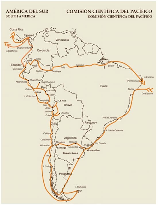 Mapa de La Comisión Científica del Pacífico