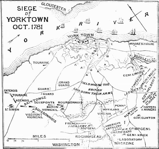 Plan del asedio de Yorktown